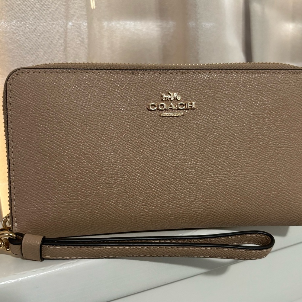 Coach Taupe Wristlet Wallet